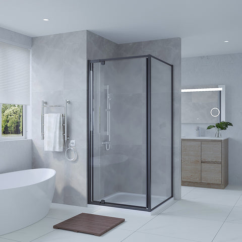 SS01-SF785B Shower Screen Return Panel 780 - Black