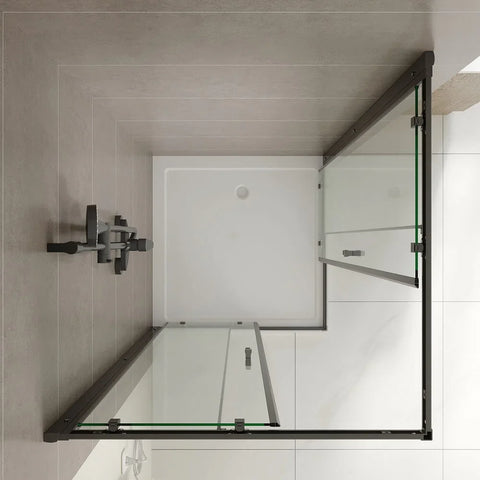 SS03 Black Corner Sliding Shower Screen - 850x850 / 900x900mm