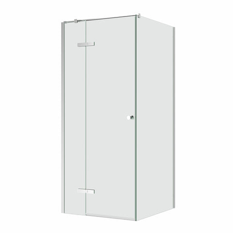 SS08/17 - 2100mm High Semi Frameless Shower Screen with Wall Channel and Support Bar - Various Colours & Sizes