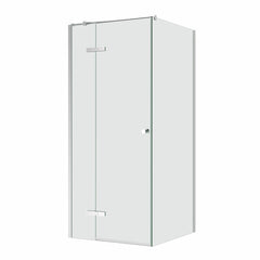 SS08/17 - 2100mm High Semi Frameless Shower Screen with Wall Channel and Support Bar - Various Colours & Sizes