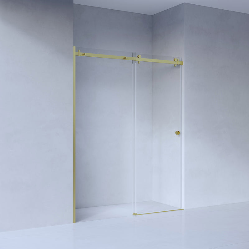 SS08 (2100mm High) Wall to Wall Front Only 10mm Sliding Shower Screen - Various Colours & Sizes