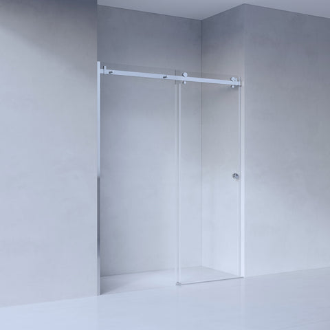 SS08 (2100mm High) Wall to Wall Front Only 10mm Sliding Shower Screen - Various Colours & Sizes