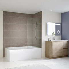 SS11 Fixed Over Bath Shower Screen 800x1500x10mm with Wall Channel