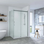 SS20 8mm Sliding Shower Screen – Front & Return, 2000mm High, 1130–1750mm, Various Colours