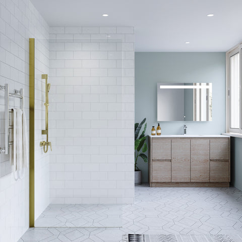 SS21 - 10mm Walk In Shower Screen - 800mm with 50mm Wide Various Colour Channels