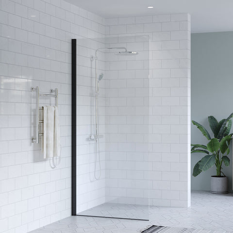SS21 - 10mm Walk In Shower Screen - 800mm with 50mm Wide Various Colour Channels