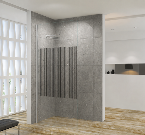 SS26 - Walk In Shower Screen - 850mm with 4 Colour Wall Channel Options,  stock clearance