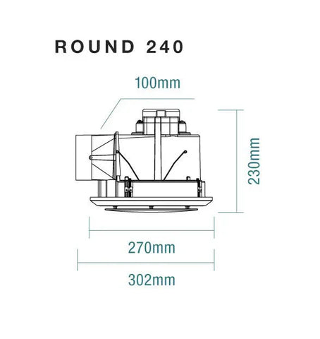 Round Bathroom Exhaust Fan - Various Sizes