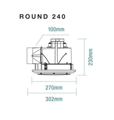 Round Bathroom Exhaust Fan - Various Sizes