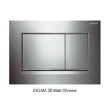 Square Button Flush Plate for Geberit In-Wall Cistern Toilet - Matte Chrome