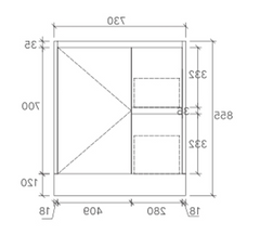 BV77 Slimline (360mm Depth) Woodgrain Freestanding Vanity - 600 / 750 / 900mm