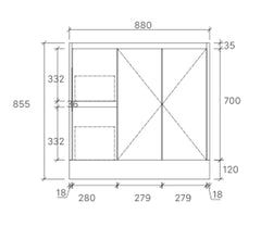 BV77 Slimline (360mm Depth) Woodgrain Freestanding Vanity - 600 / 750 / 900mm