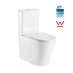Raised Height Back To Wall Tornado Rimless Flush Toilet Suite with Soft Close Seat - White (4 Star)