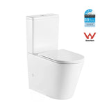 Noveen Raised Height Back To Wall Tornado Rimless Flush Toilet Suite with Soft Close Seat - White (4 Star)