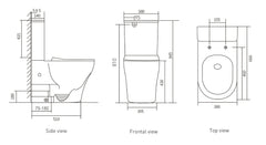EC Raised Height Back To Wall Tornado Flush Toilet Suite with Soft Close Seat - White (4 Star)