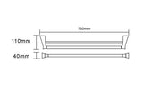 EXON Chrome Twin Towel Rail 750mm