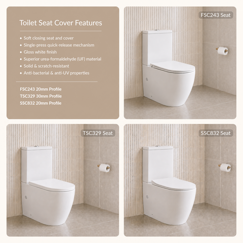 Curved Back To Wall Tornado Flush Toilet Suite with Soft Close Seat - White