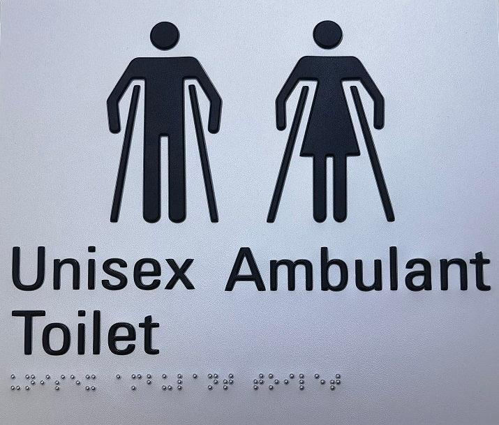 Unisex Ambulant Toilet Braille sign