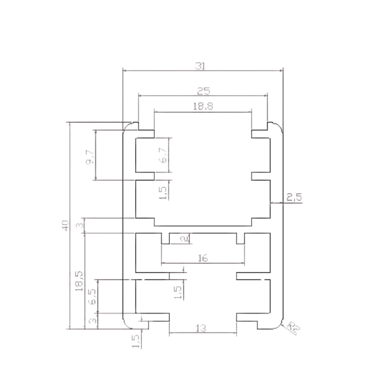 3600mm Universal Head Rail Channel in Designer Black - UNICH_36_DESIGNER_PACK