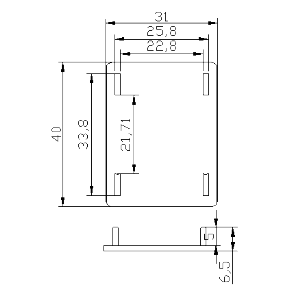 End Cap to suit Universal Head Rail Channel in Designer Black - UNICH_ENDCAP_DESIGNER