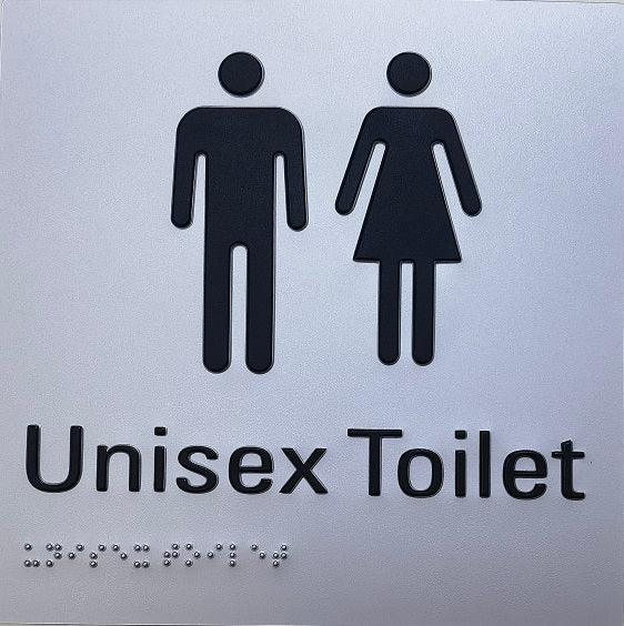 Unisex Toilet Braille sign