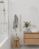 Thermogroup 12V Vertical Bar Brushed Stainless Steel Heated Towel Rail Round VP900BR 900mm