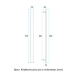 Thermogroup 12V Vertical Bar Brushed Stainless Steel Heated Towel Rail Round VP900BR 900mm
