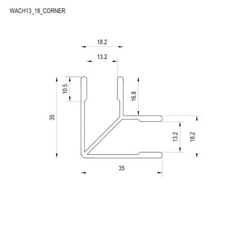 Aluminium Channel Corner Series - WACH13_18_CORNER