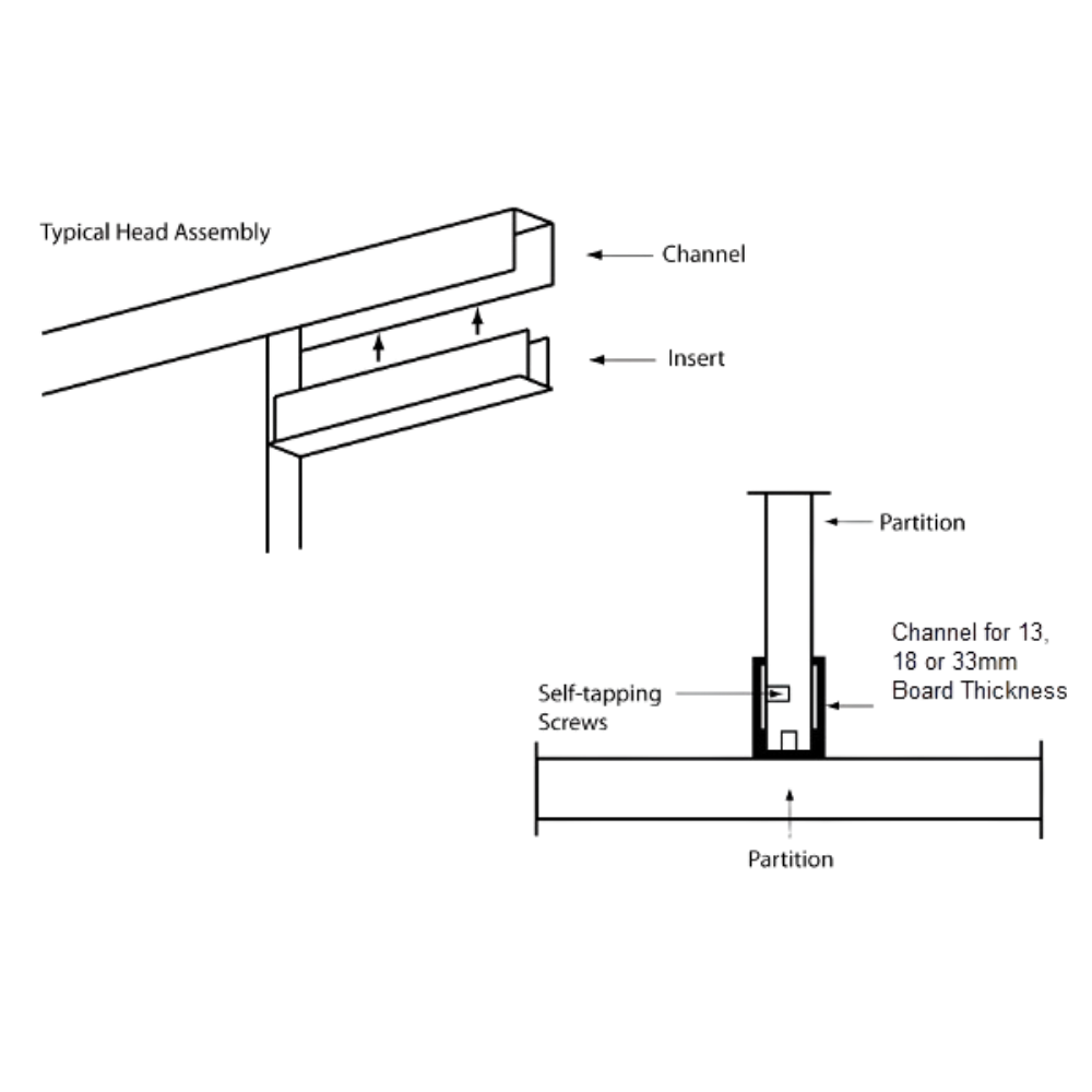 33mm Aluminium Channel Insert - WAINS_33_PACK