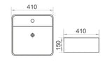 Elmdale Gloss White Above Counter Ceramic Basin 410x410mm