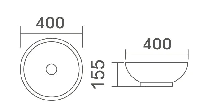 Harmony Counter Top Ceramic Basin 400x400mm - Various Colours
