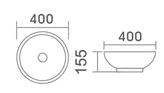 Harmony Counter Top Ceramic Basin 400x400mm - Various Colours