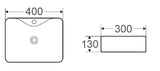 Element Counter Top Ceramic Basin 400x300mm - Gloss White