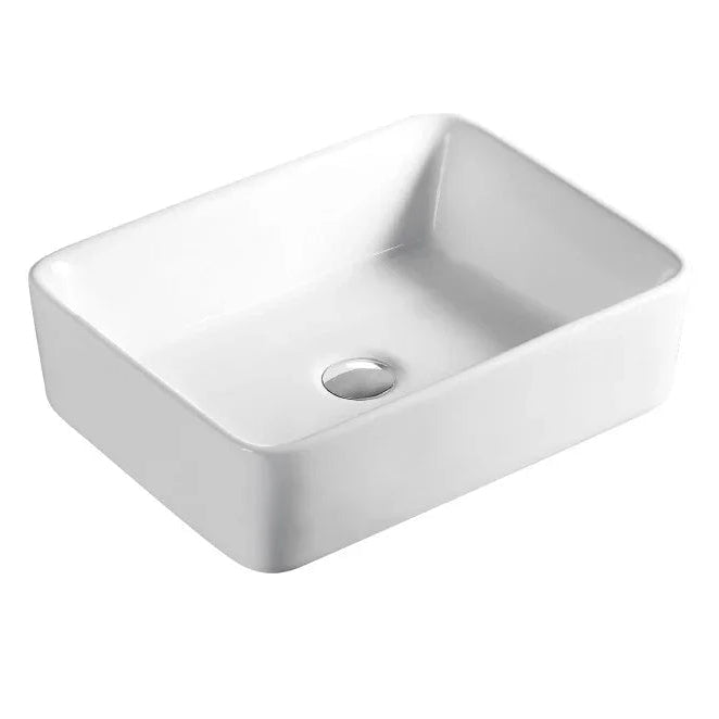 Brio Above Counter Ceramic Basin 475x365mm - Gloss White