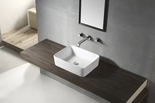 Brio Above Counter Ceramic Basin 475x365mm - Gloss White