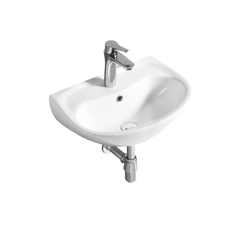 Vertex Wall Hung Ceramic Basin 505x355mm - Gloss White
