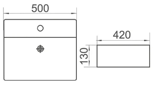 Vivid Gloss White Above Counter Ceramic Basin 500x420mm / 600x420mm