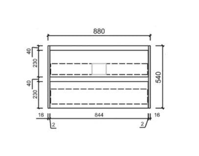 BV10WH Dark Oak Fingerpull Wall Hung Vanity - 600 / 750 / 900 / 1200 / 1500S / 1500D / 1800mm