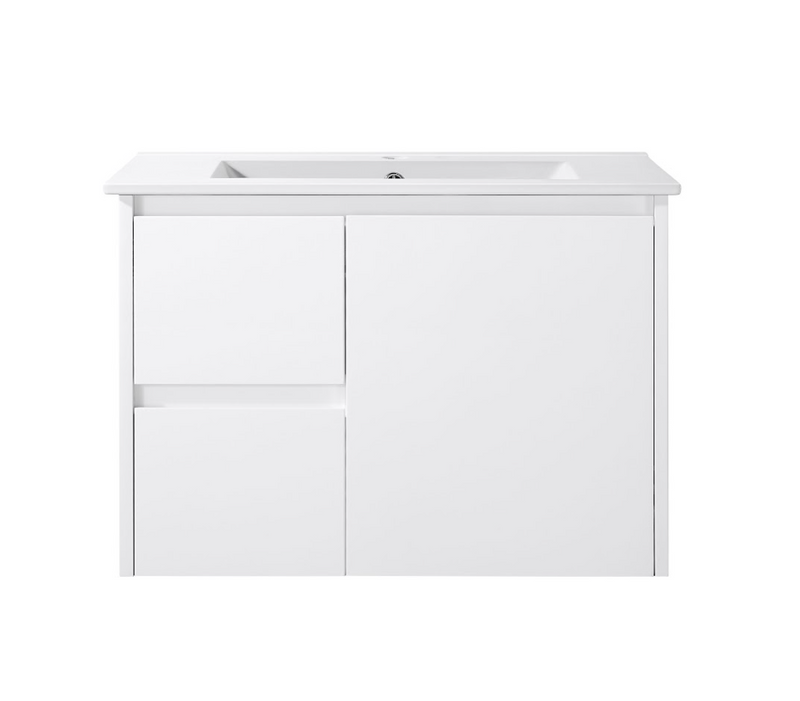 BV03WH Gloss White Fingerpull Wall Hung Vanity - 600 / 750 / 900 / 1200 / 1500 / 1800mm
