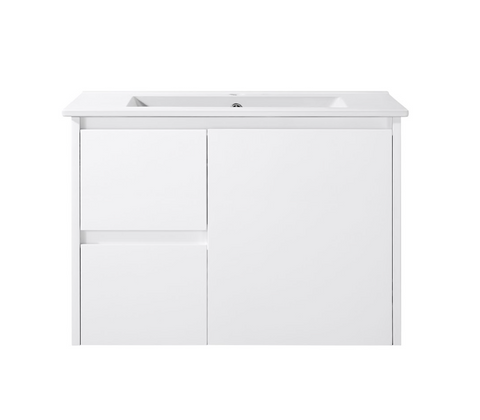 BV03WH Gloss White Fingerpull Wall Hung Vanity - 600 / 750 / 900 / 1200 / 1500 / 1800mm