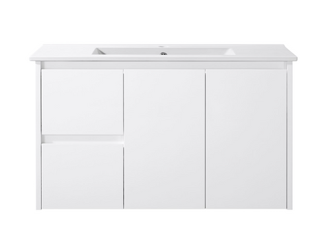 BV03WH Gloss White Fingerpull Wall Hung Vanity - 600 / 750 / 900 / 1200 / 1500 / 1800mm