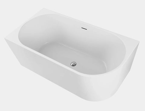 Rubi Left Hand Corner Freestanding Bath with Overflow 1500mm - Gloss White