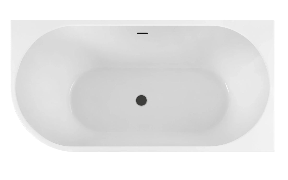 Windsor Right Hand Corner Freestanding Bath with Overflow 1500mm - Gloss White