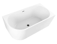 Rubi Right Hand Corner Freestanding Bath with Overflow 1500mm - Gloss White