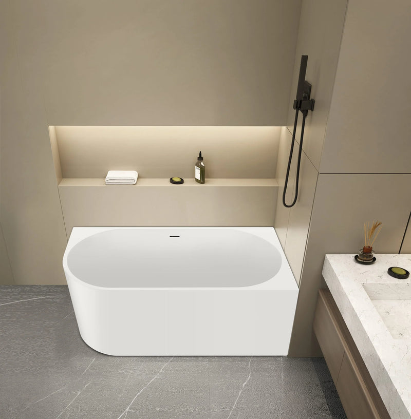 Windsor Right Hand Corner Freestanding Bath with Overflow 1500mm - Gloss White