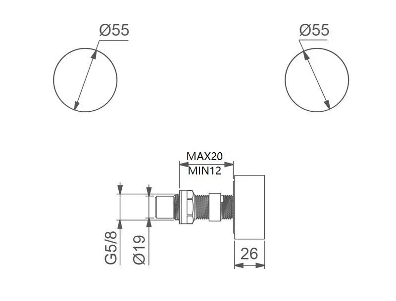 Wall Top Assembly (Quarter turn) - Various Colours