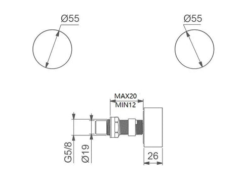 Wall Top Assembly (Quarter turn) - Various Colours