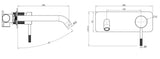Lucid Wall Basin/Bath Mixer Set With Spout - Various Colours