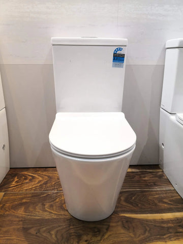 Short Projection Back To Wall Rimless Flush Toilet Suite with Soft Close Seat - White (4 Star)