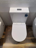 ZUMI Short Projection Back To Wall Rimless Flush Toilet Suite with Soft Close Seat - White (4 Star)